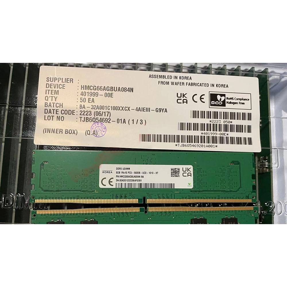 Ddr5 8Gb - 1 個 HMCG66AGBUA084N RAM 8GB 1RX16