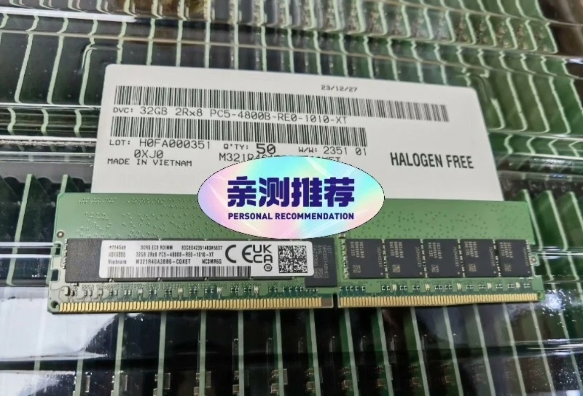 Ddr5 4800Mhz - 互換性のあるサムスン製32GB DDR5 2Rx8サーバーRAM - PC5-4800B、データセンター再生品、4800MHz ECC登録済み