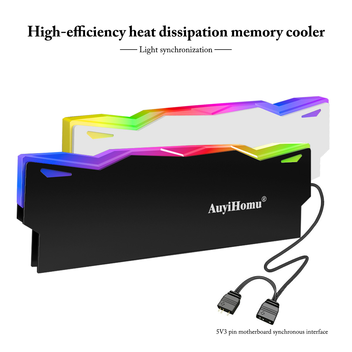 Ddr5 Ram - AuyiHomu RGB ヒートシンク、5V 3ピン ARGB 同期メモリクーラー、高効率放熱