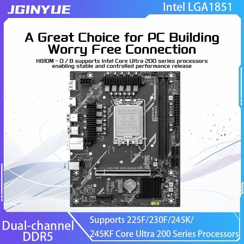 JGINYUE H810 マザーボード Intel LGA1 - Ddr5 64Gb のレビューと価格