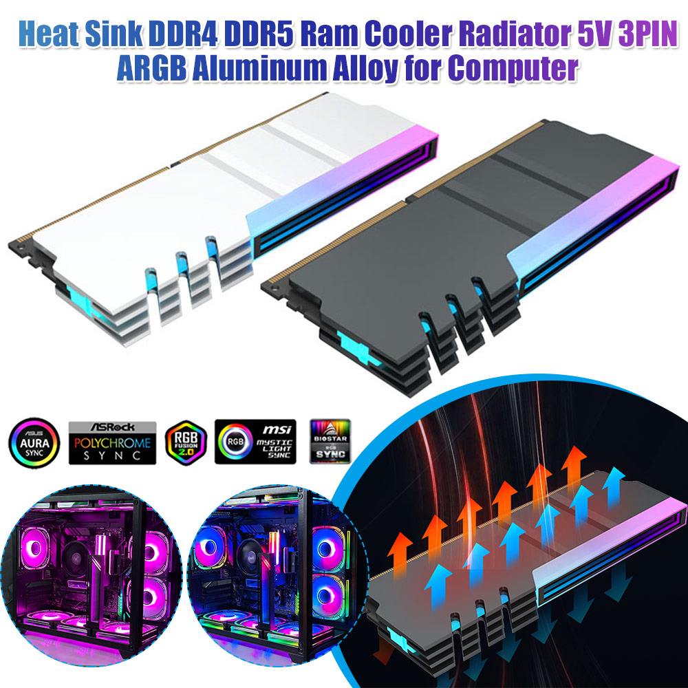 5V 3ピンARGB PCメモリモジュールヒートシンクラジエ - Ddr5 Rgb Ram のレビューと価格
